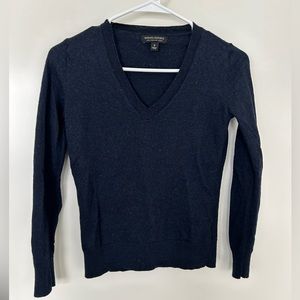 Navy merino v-neck sweater